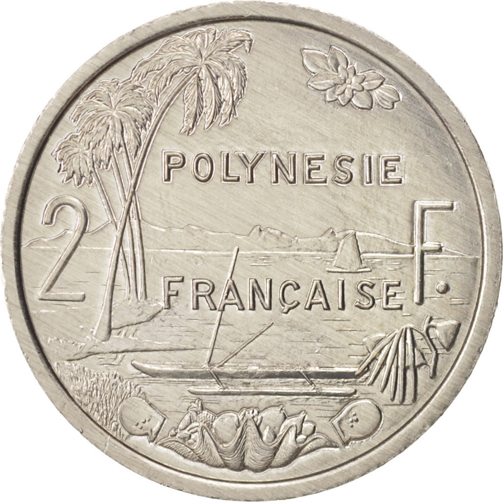 Coin, French Polynesia, 2 Francs, 2004, Paris, MS(65-70), Aluminum, KM:10