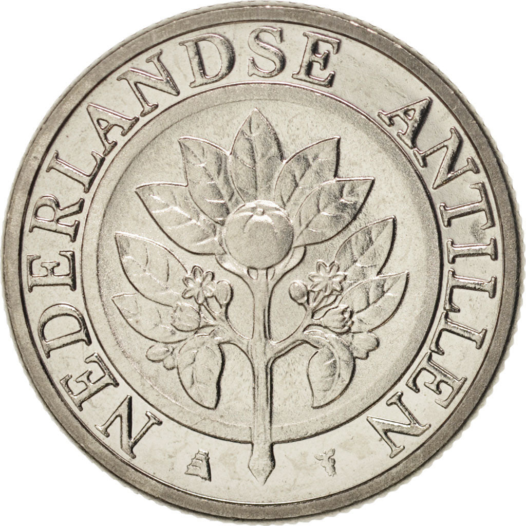 Netherlands Antilles, Beatrix, 25 Cents, 2004, MS(65-70), Nickel Bonded Steel