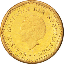 Coin, Netherlands Antilles, Beatrix, 5 Gulden, 2004, MS(63), Aureate Bonded