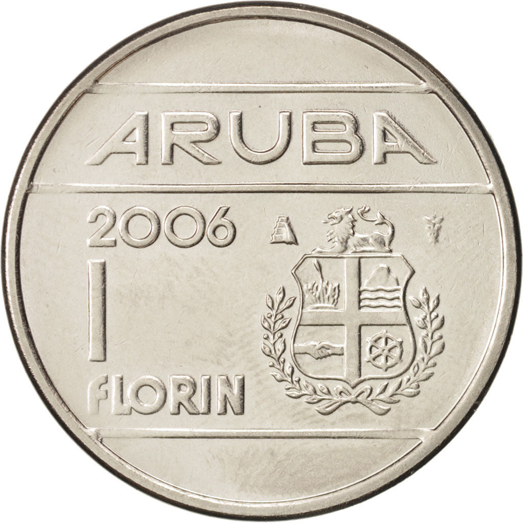 Aruba, Beatrix, Florin, 2006, Utrecht, MS(63), Nickel Bonded Steel, KM:5