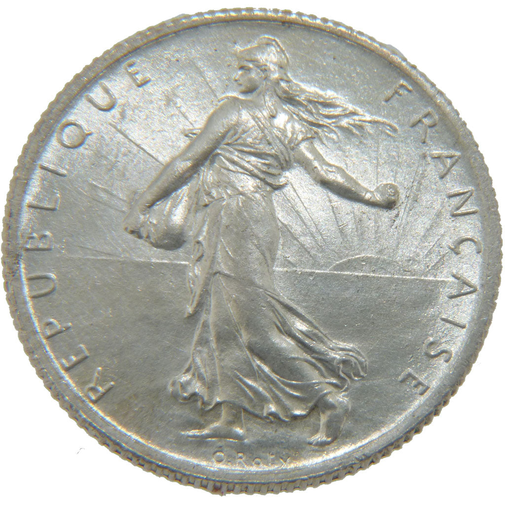 FRANCE, Semeuse, 2 Francs, 1914, Paris, KM #845.1, AU(55-58), Silver, 27,...