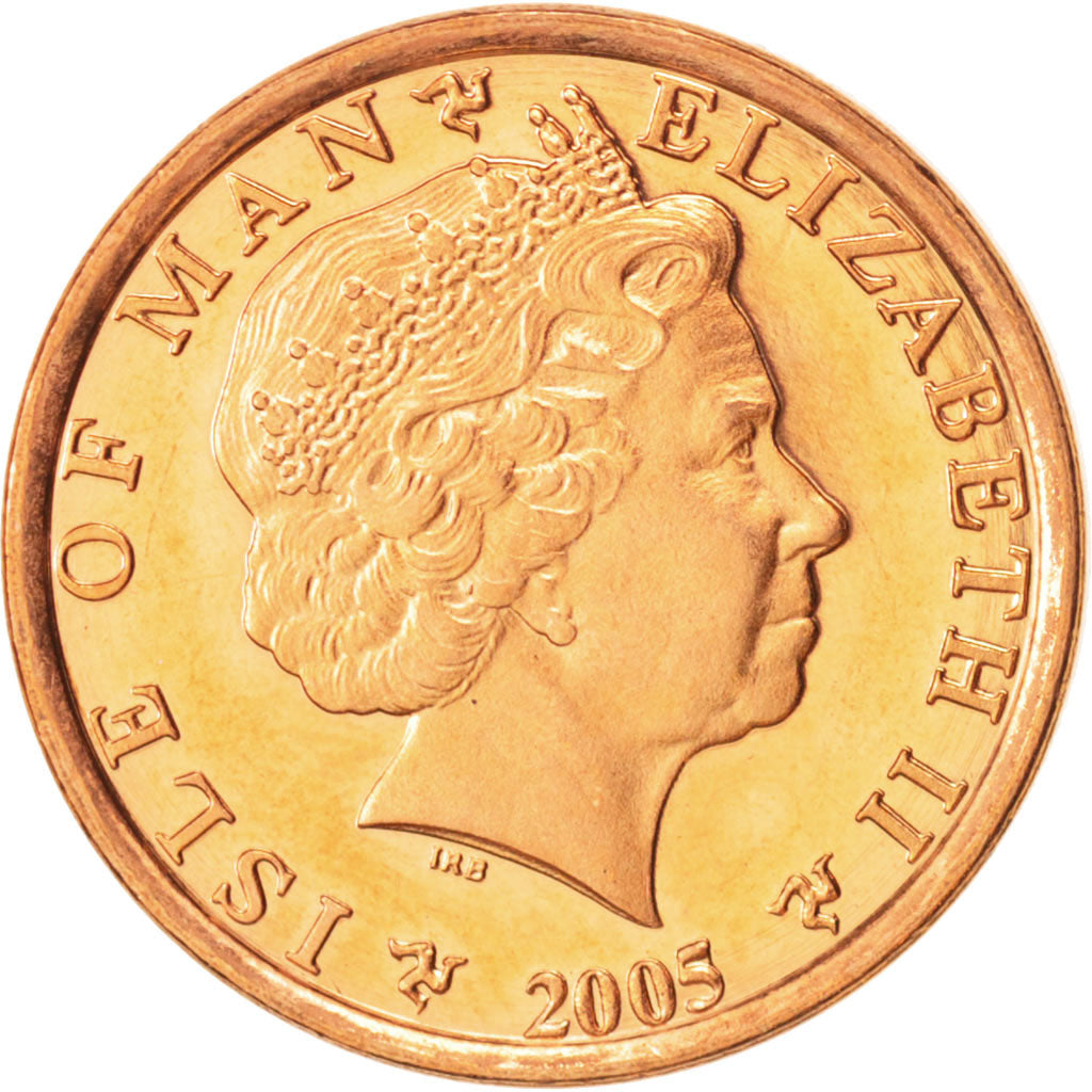 Isola di Man, Elizabeth II, Penny, 2005, Pobjoy Mint, FDC, Acciaio placcato
