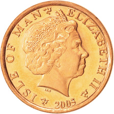 Isola di Man, Elizabeth II, Penny, 2005, Pobjoy Mint, FDC, Acciaio placcato