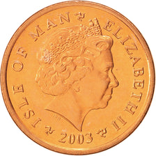 Isle of Man, Elizabeth II, 2 Pence, 2003, Pobjoy Mint, MS(64), Copper Plated