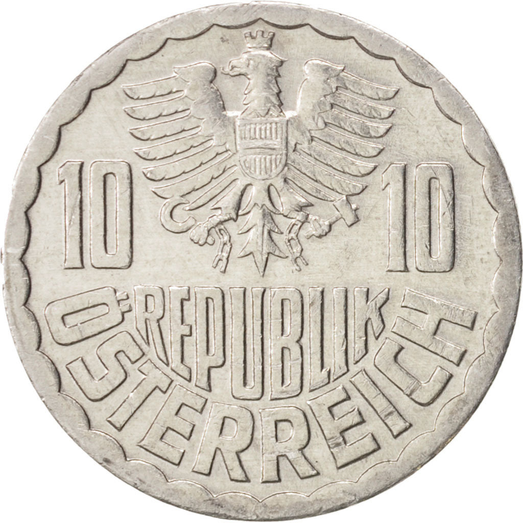 Coin, Austria, 10 Groschen, 1982, Vienna, AU(55-58), Aluminum, KM:2878