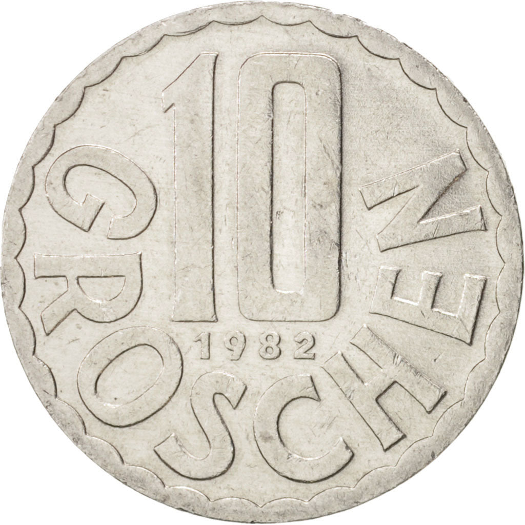 Coin, Austria, 10 Groschen, 1982, Vienna, AU(55-58), Aluminum, KM:2878