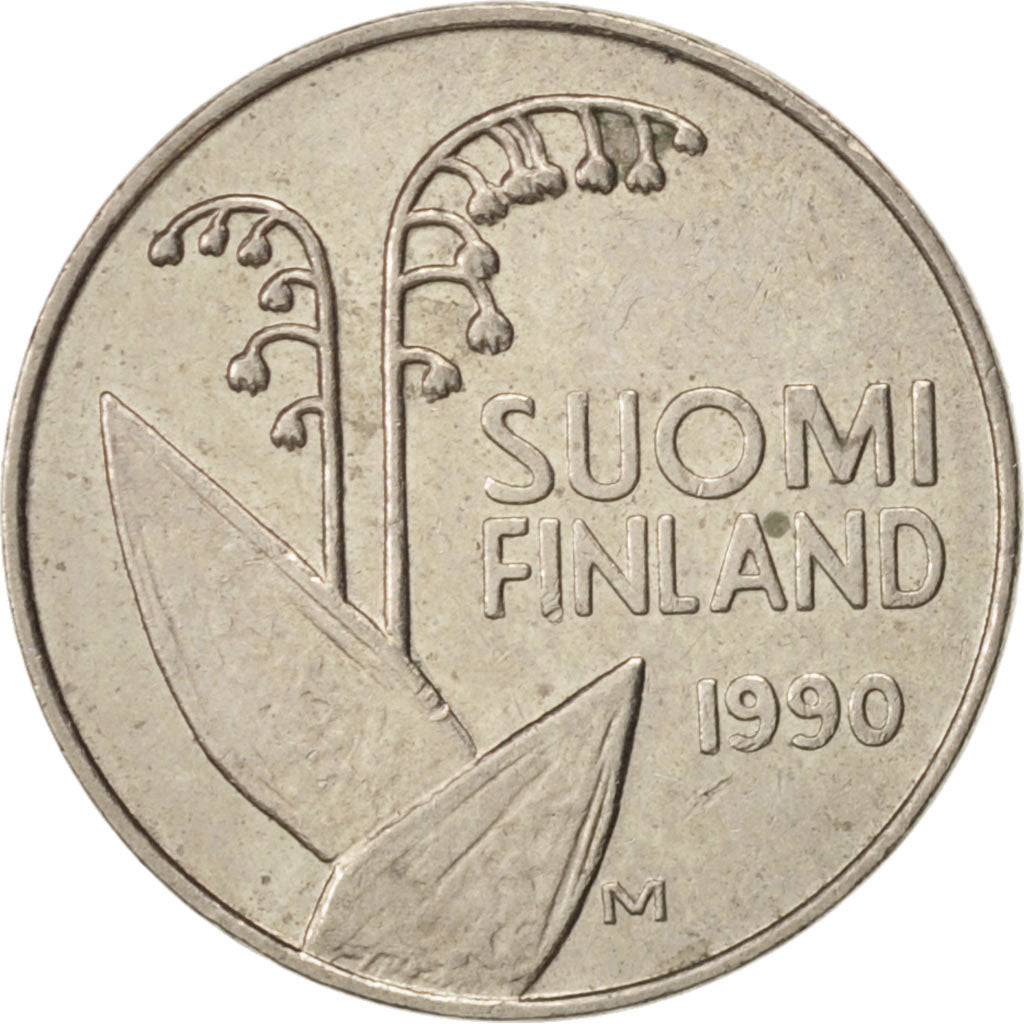 Finland, 10 Pennia, 1990, AU(55-58), Copper-nickel, KM:65
