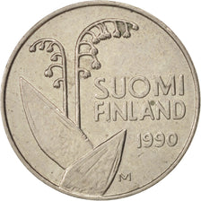 Finland, 10 Pennia, 1990, AU(55-58), Copper-nickel, KM:65