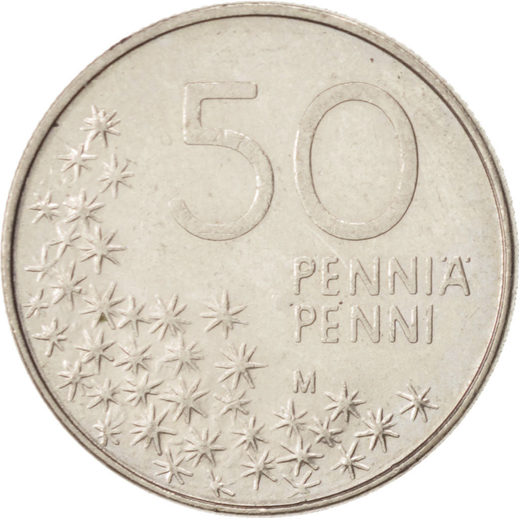 Finland, 50 Penniä, 1990, AU(55-58), Copper-nickel, KM:66
