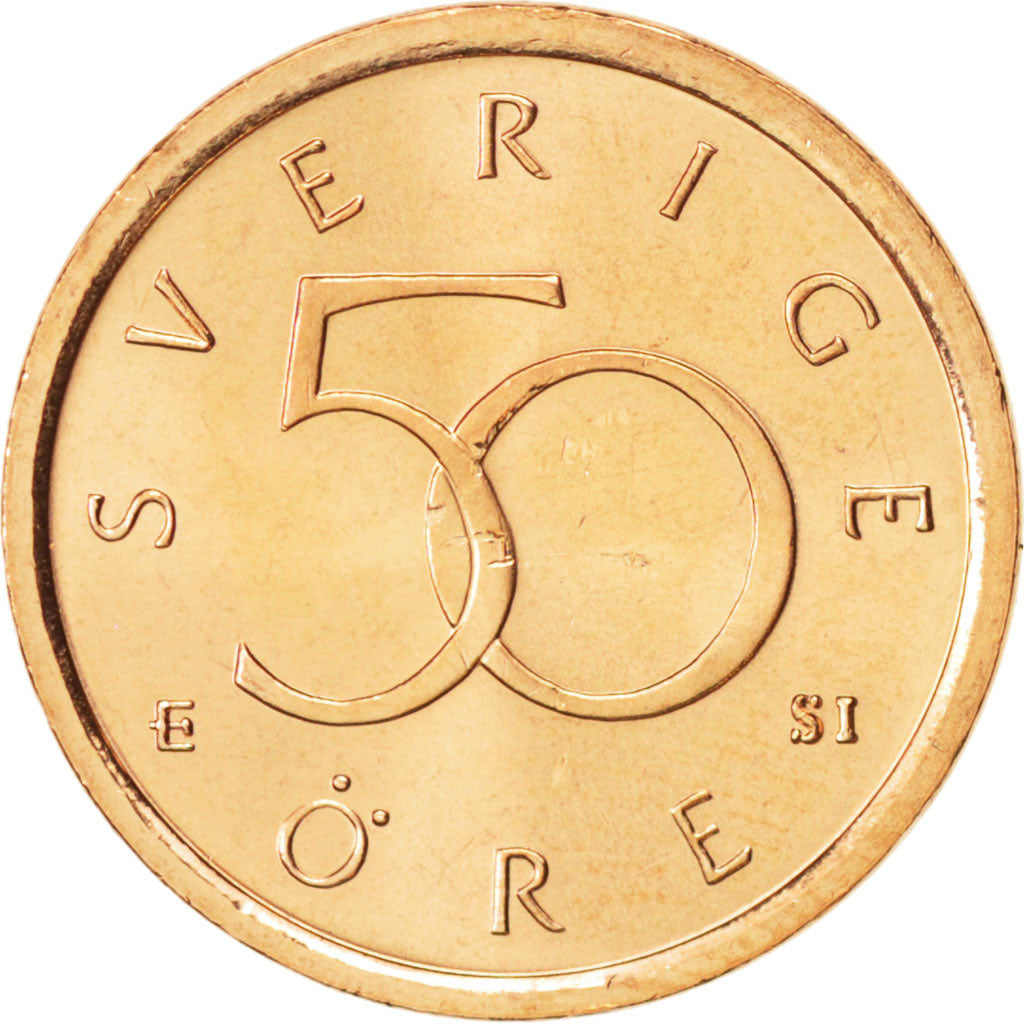 Coin, Sweden, Carl XVI Gustaf, 50 Öre, 2006, MS(64), Bronze, KM:878