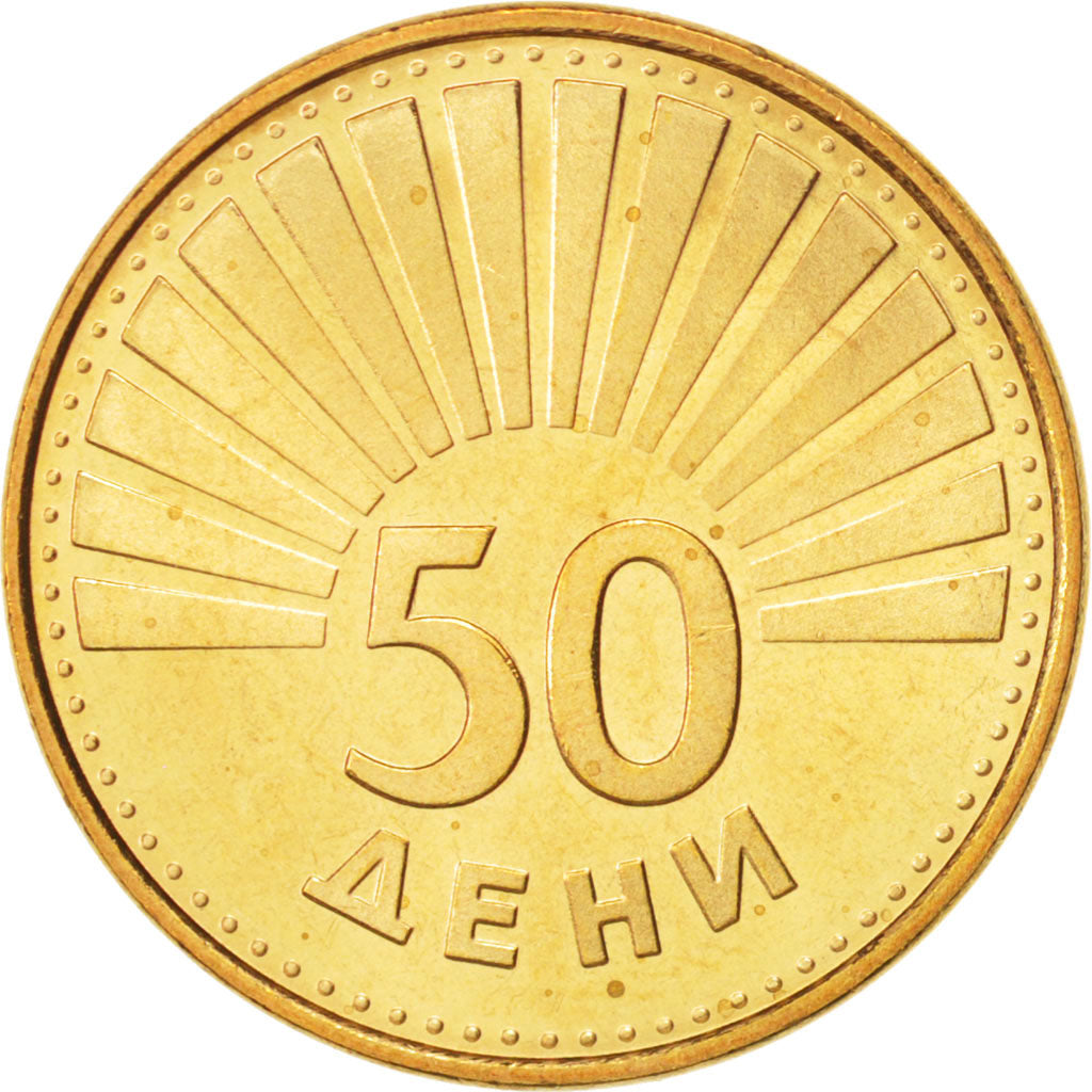 Coin, Macedonia, 50 Deni, 1993, MS(64), Brass, KM:1