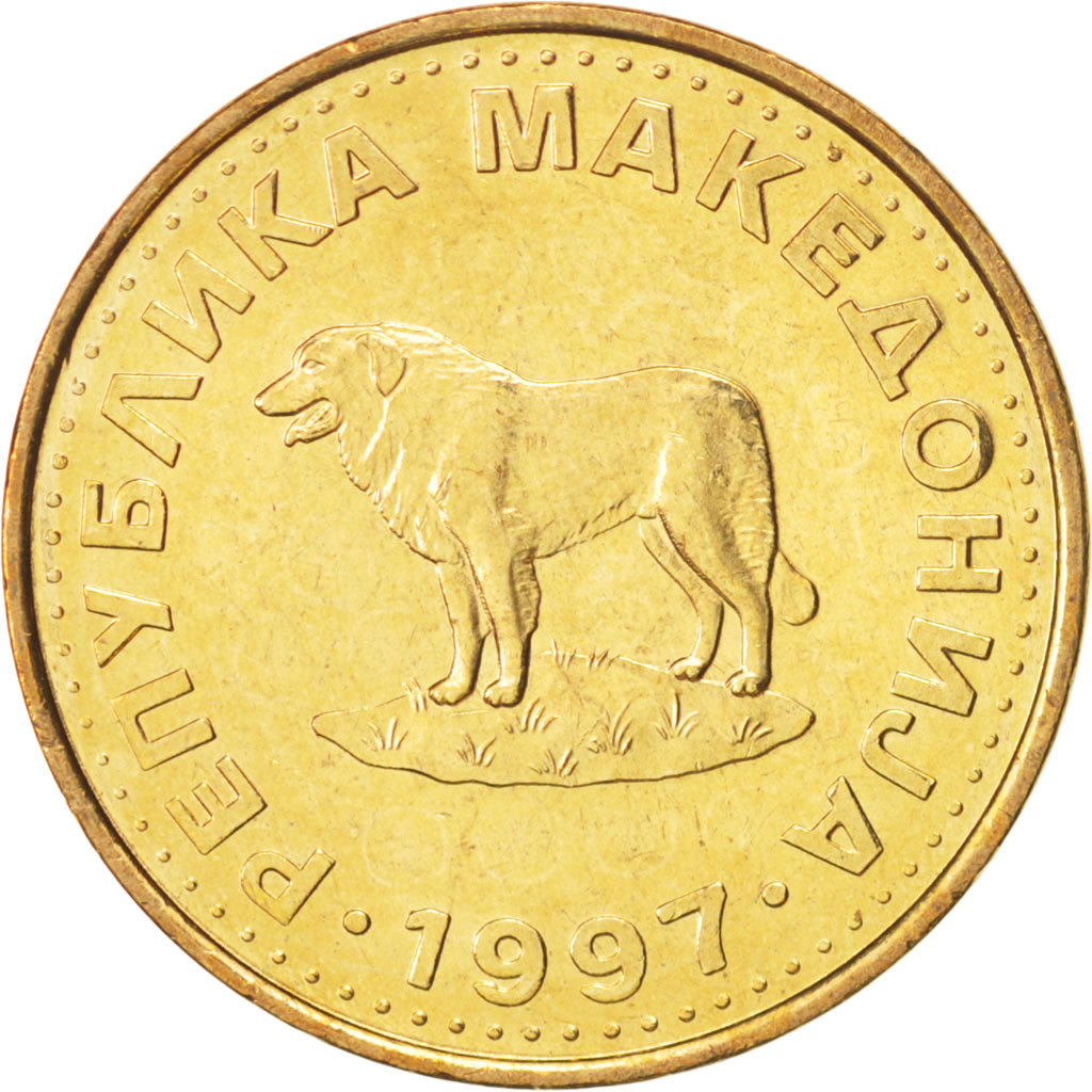 Münze, Mazedonien, Denar, 1997, UNZ+, Messing, KM:2