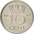 Coin, Netherlands, Juliana, 10 Cents, 1968, AU(50-53), Nickel, KM:182