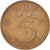Moneta, Holandia, Juliana, 5 Cents, 1978, AU(50-53), Bronze, KM:181