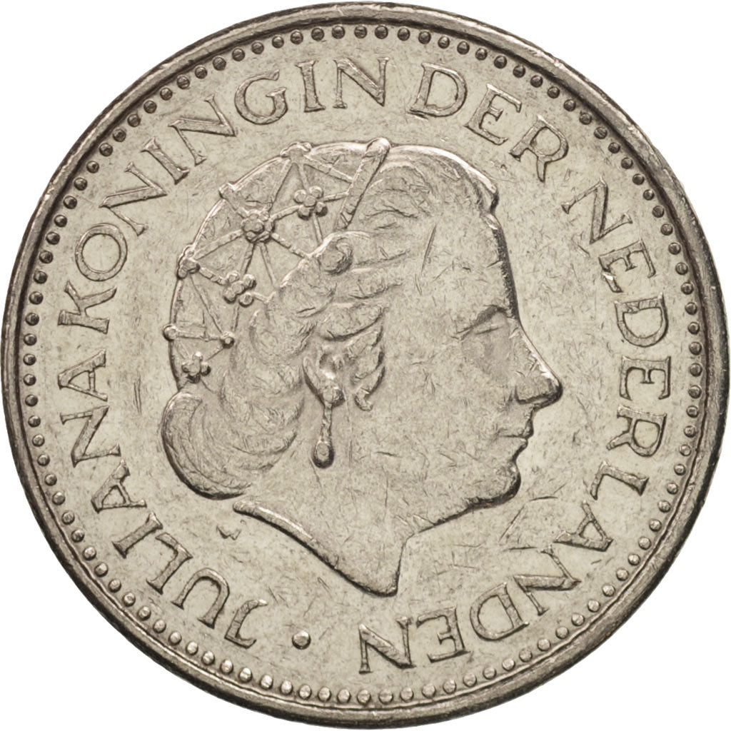 Moneda, Países Bajos, Juliana, Gulden, 1980, MBC+, Níquel, KM:184a