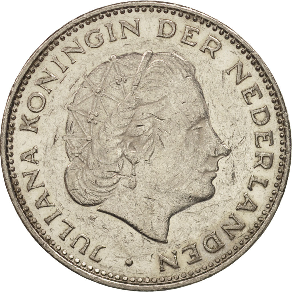 Moneda, Países Bajos, Juliana, 2-1/2 Gulden, 1980, MBC, Níquel, KM:191
