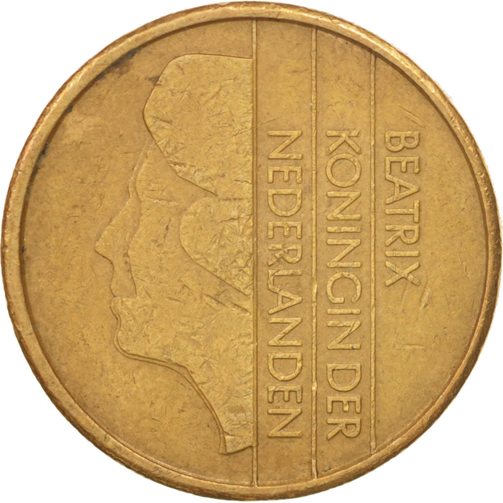 Munten, Nederland, Beatrix, 5 Gulden, 1988, ZF, Bronze Clad Nickel, KM:210