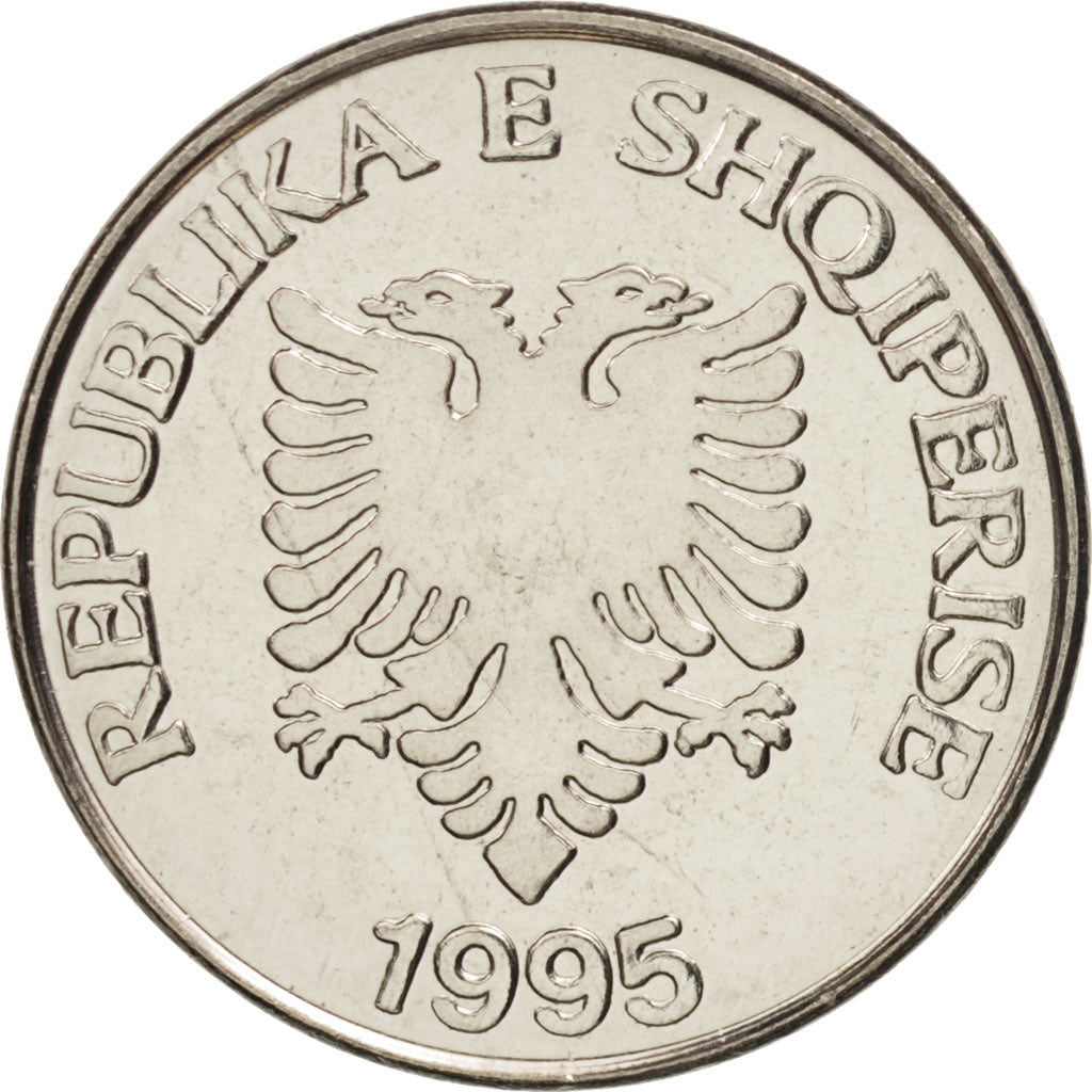 Coin, Albania, 5 Lekë, 1995, MS(64), Nickel plated steel, KM:76
