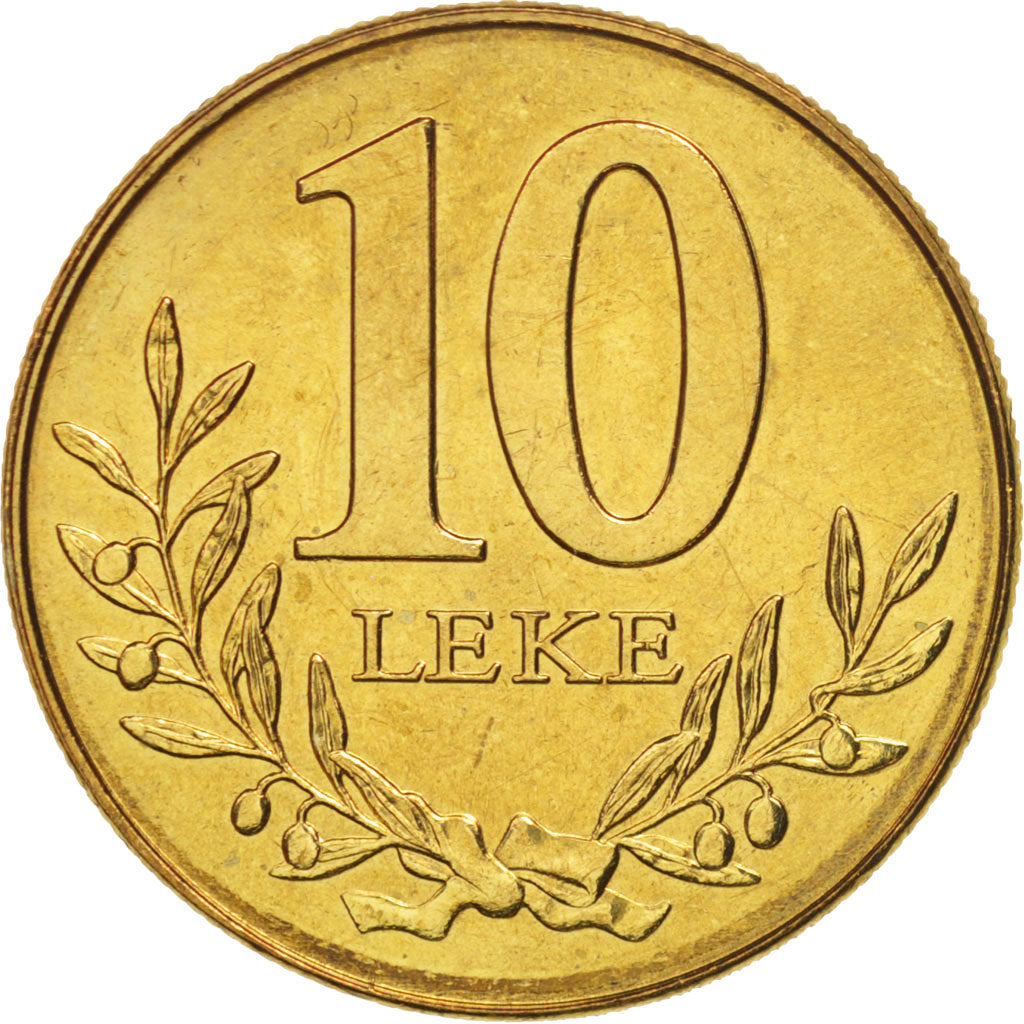 Coin, Albania, 10 Lekë, 2000, MS(63), Aluminum-Bronze, KM:77