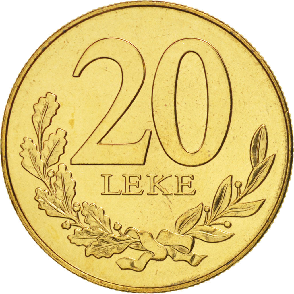 Albania, 20 Leke, 2000, MS(65-70), Aluminum-Bronze, KM:78