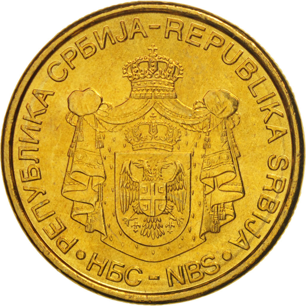 Coin, Serbia, 2 Dinara, 2006, MS(63), Nickel-brass, KM:46