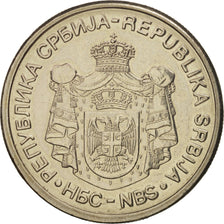 Coin, Serbia, 10 Dinara, 2006, MS(60-62), Copper-Nickel-Zinc, KM:41