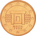 Malta, 5 Euro Cent, 2008, SPL, Acciaio placcato rame, KM:127