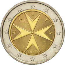 Malta, 2 Euro, 2008, SC+, Bimetálico, KM:132