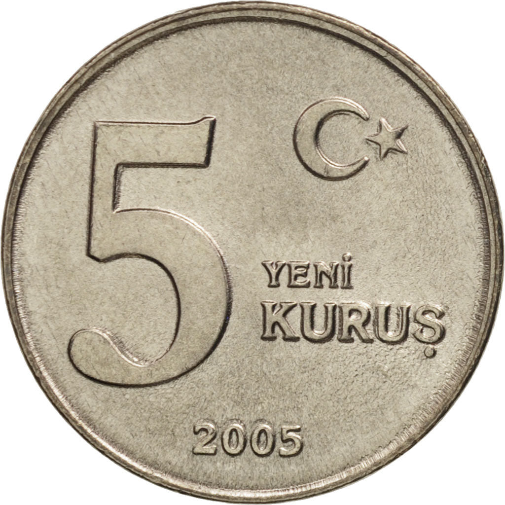 Monnaie, Turquie, 5 New Kurus, 2005, Istanbul, FDC, Copper-Nickel-Zinc, KM:1165
