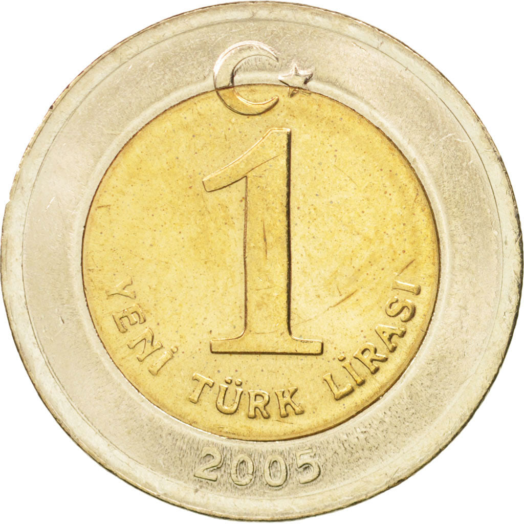 Coin, Turkey, New Lira, 2005, Istanbul, MS(64), Bi-Metallic, KM:1169