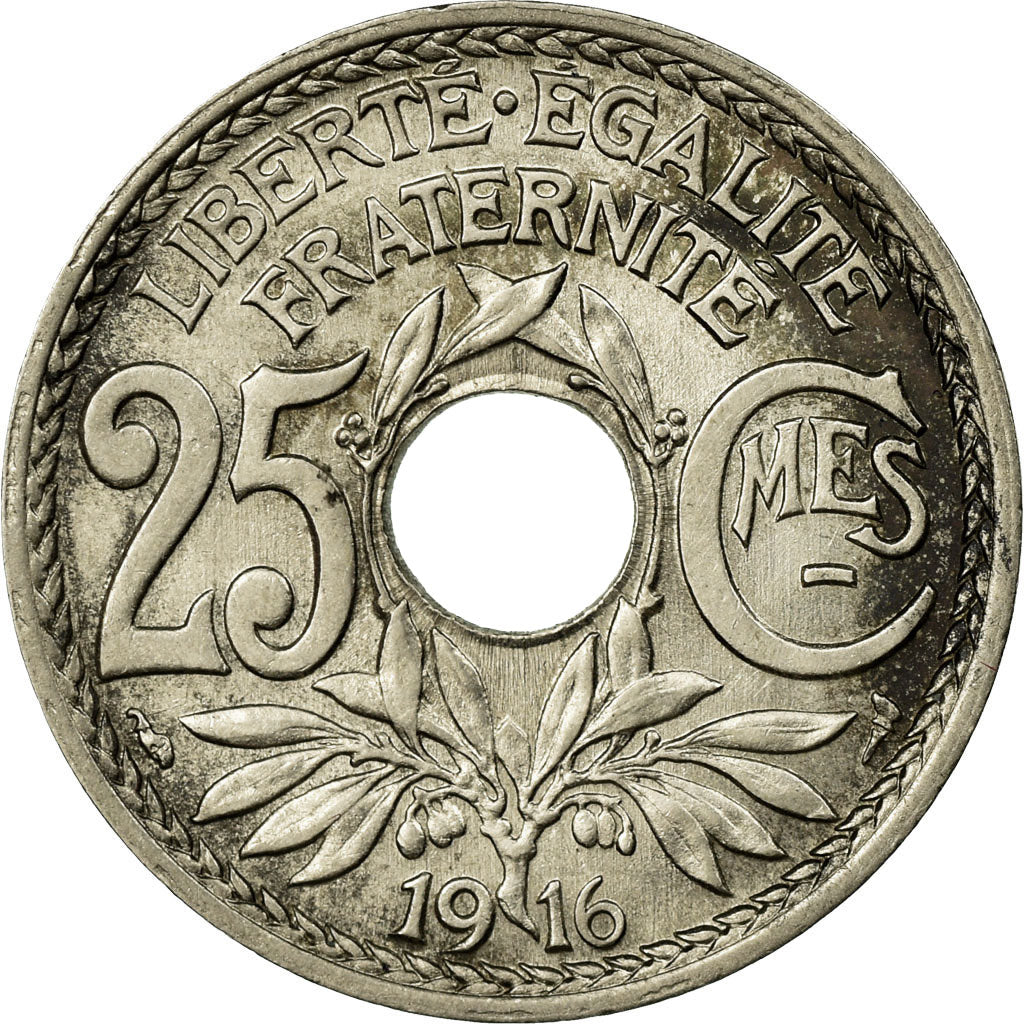 Coin, France, Lindauer, 25 Centimes, 1916, AU(50-53), Nickel, KM:867