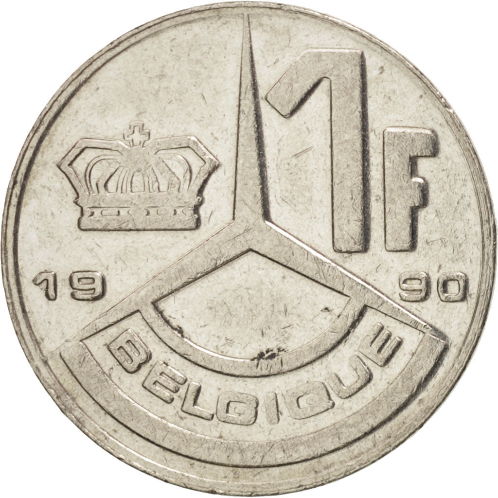Coin, Belgium, Franc, 1990, AU(55-58), Nickel Plated Iron, KM:170