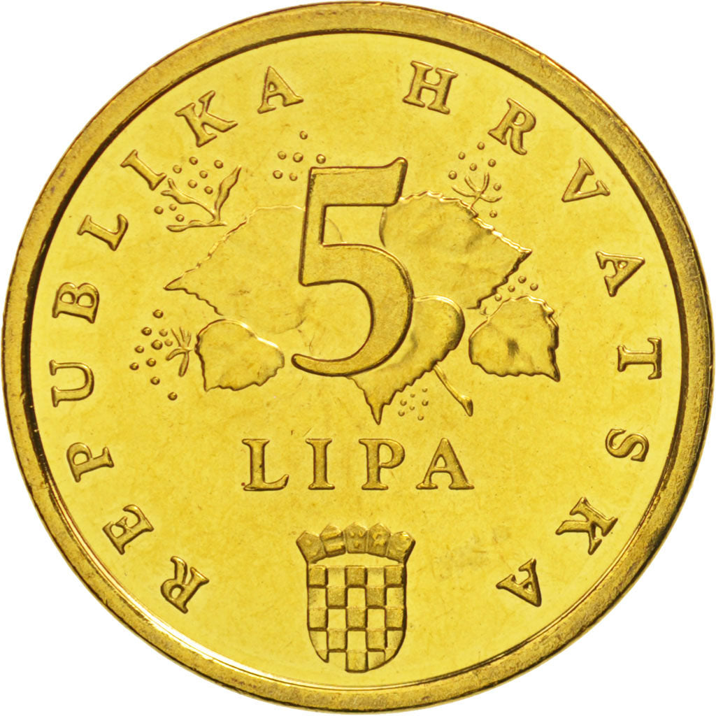 Coin, Croatia, 5 Lipa, 2005, MS(65-70), Brass plated steel, KM:5