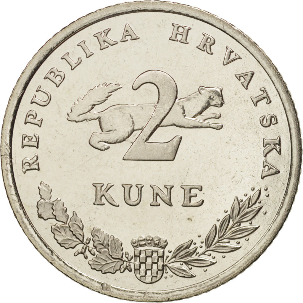 Münze, Kroatien, 2 Kune, 2003, UNZ+, Copper-Nickel-Zinc, KM:10