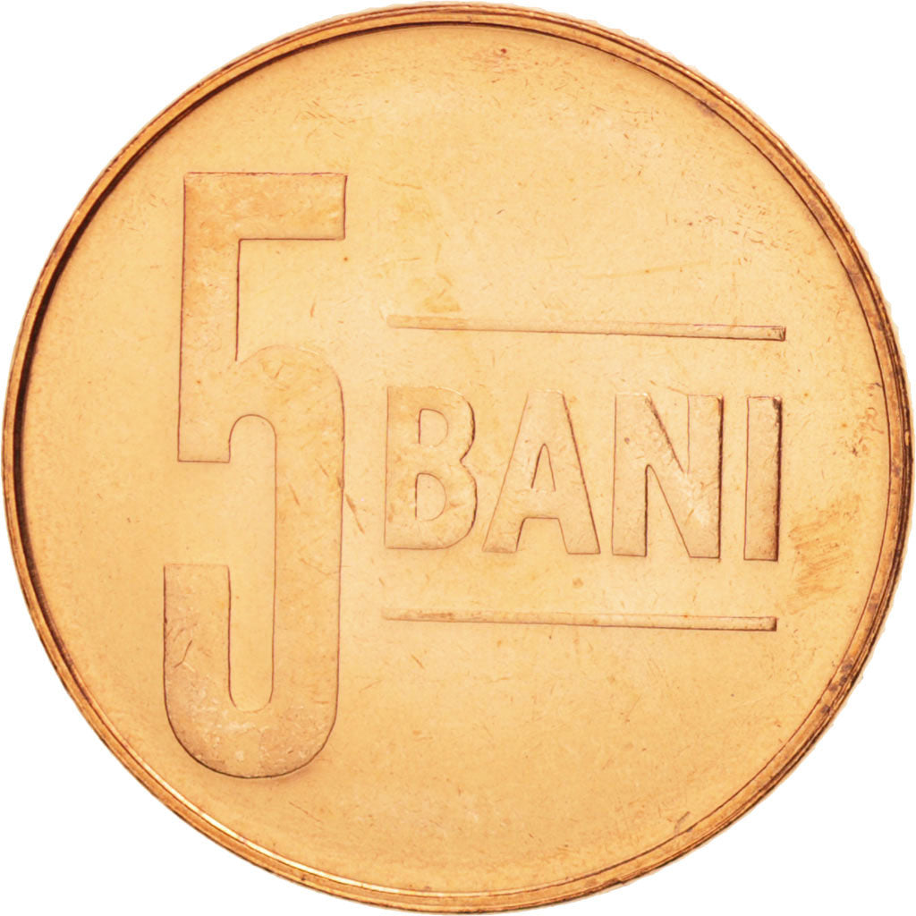 Coin, Romania, 5 Bani, 2005, Bucharest, MS(64), Copper Plated Steel, KM:190