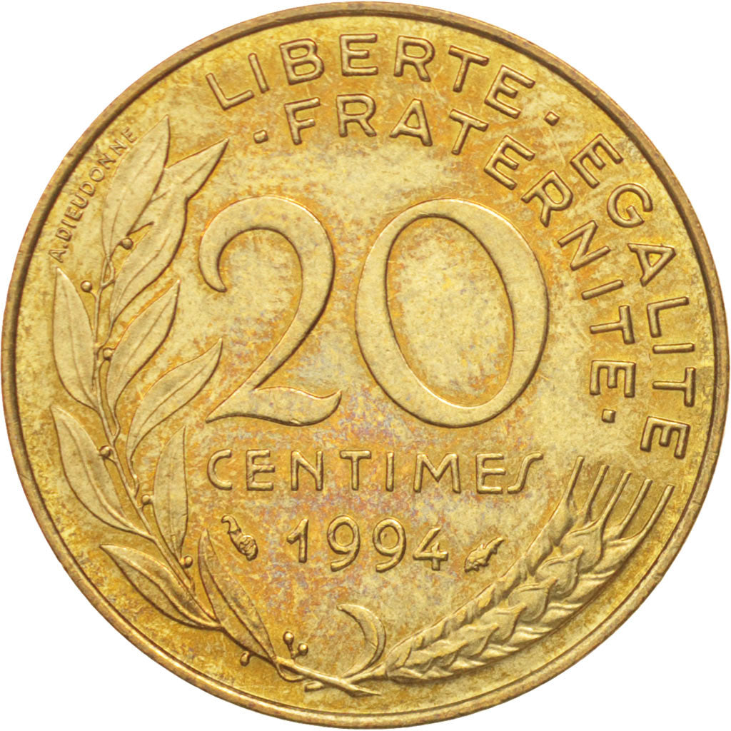France, Marianne, 20 Centimes, 1994, Paris, MS(63), Aluminum-Bronze, KM:930