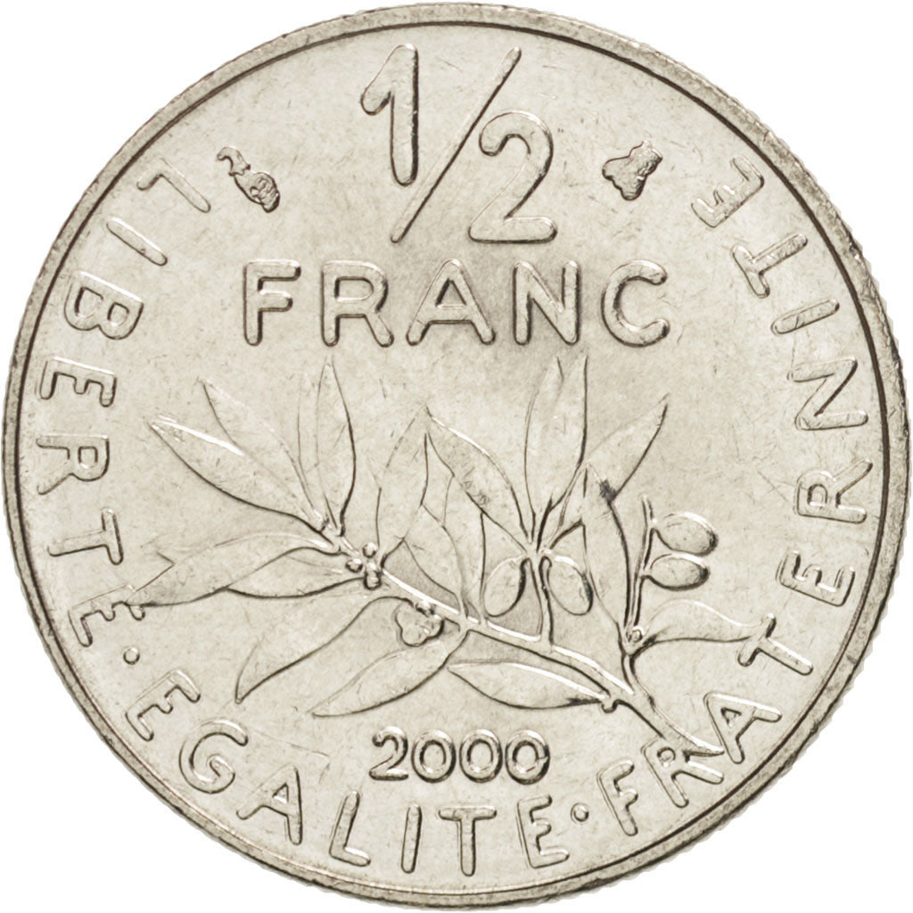Coin, France, Semeuse, 1/2 Franc, 2000, Paris, MS(63), Nickel, KM:931.1