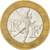 Moneda, Francia, Génie, 10 Francs, 1990, MBC+, Bimetálico, KM:964.1