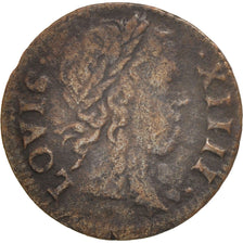Coin, France, Louis XIV, Denier tournois de Navarre, Denier Tournois, 1649