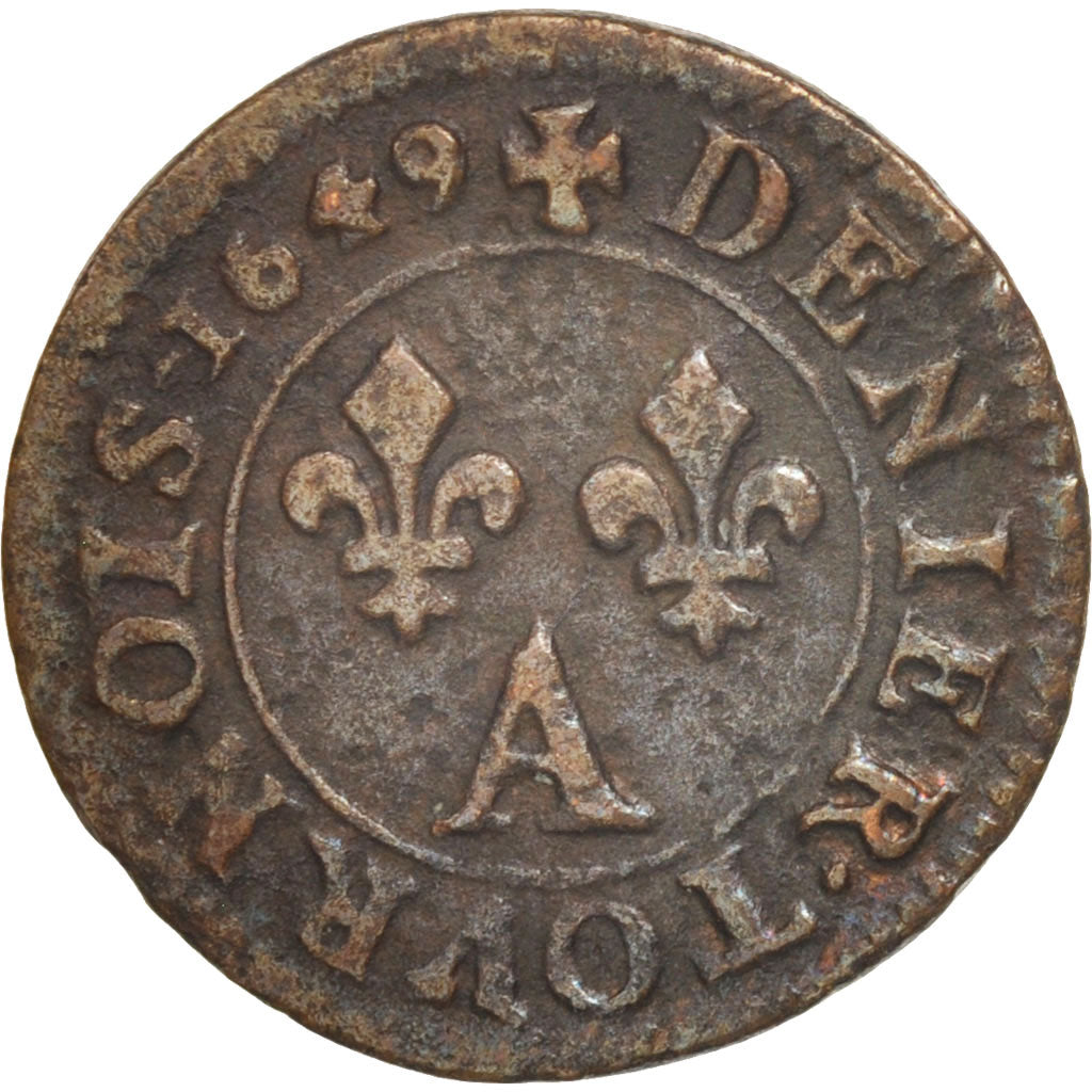 Munten, Frankrijk, Louis XIV, Denier tournois de Navarre, Denier Tournois, 1649