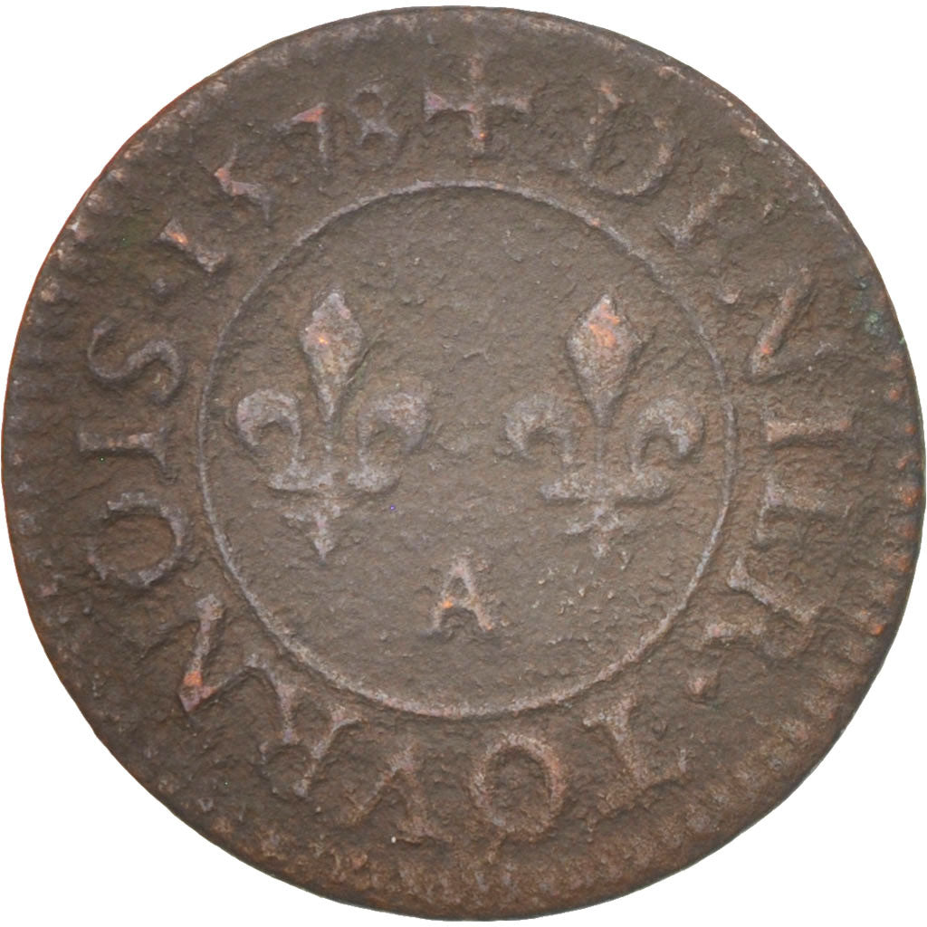 Münze, Frankreich, Denier Tournois, 1578, Paris, S, Kupfer, CGKL:90