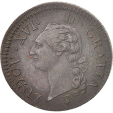 Munten, Frankrijk, Louis XVI, Sol ou sou, Sol, 1791, Paris, PR, Koper, KM:578.1
