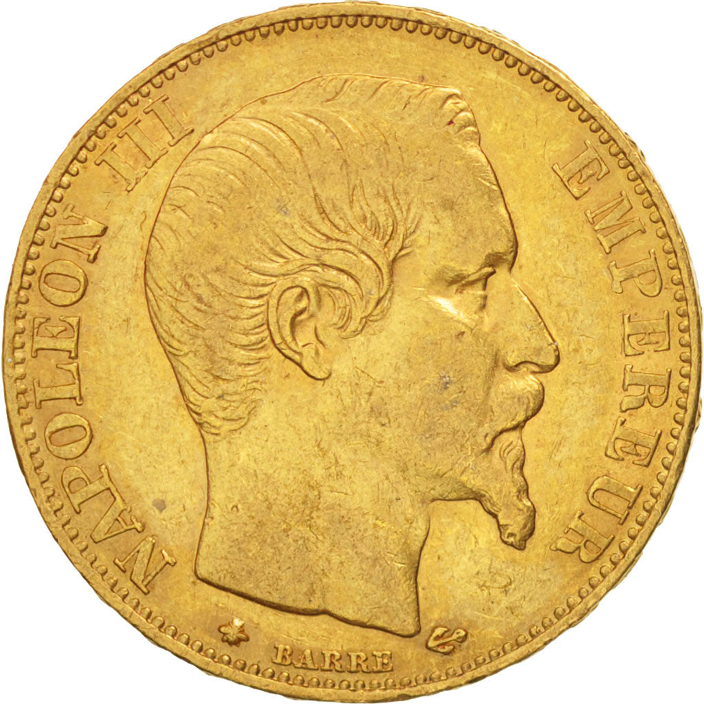 Frankreich, Napoleon III, 20 Francs, 1858, Strasbourg, SS, Gold, KM:781.2