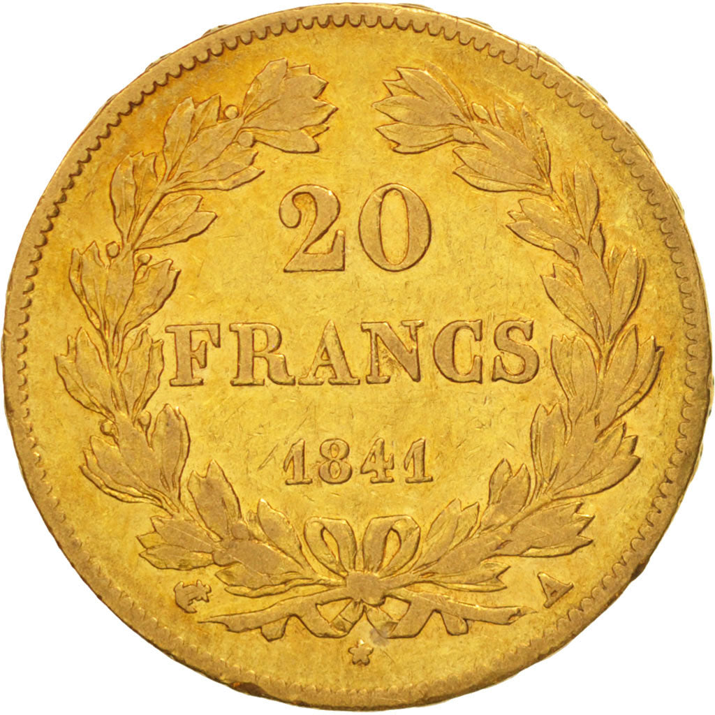 France, Louis-Philippe, 20 Francs, 1841, Paris, EF(40-45), Gold, KM:750.1