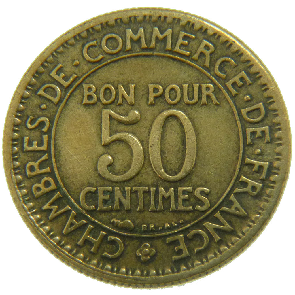 FRANCE, Chambre de commerce, 50 Centimes, 1929, KM #884, EF(40-45),...