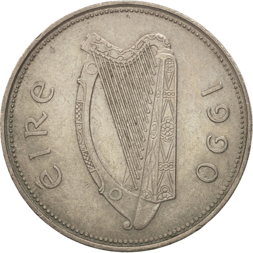 REPUBBLICA D’IRLANDA, Punt, Pound, 1990, BB+, Rame-nichel, KM:27