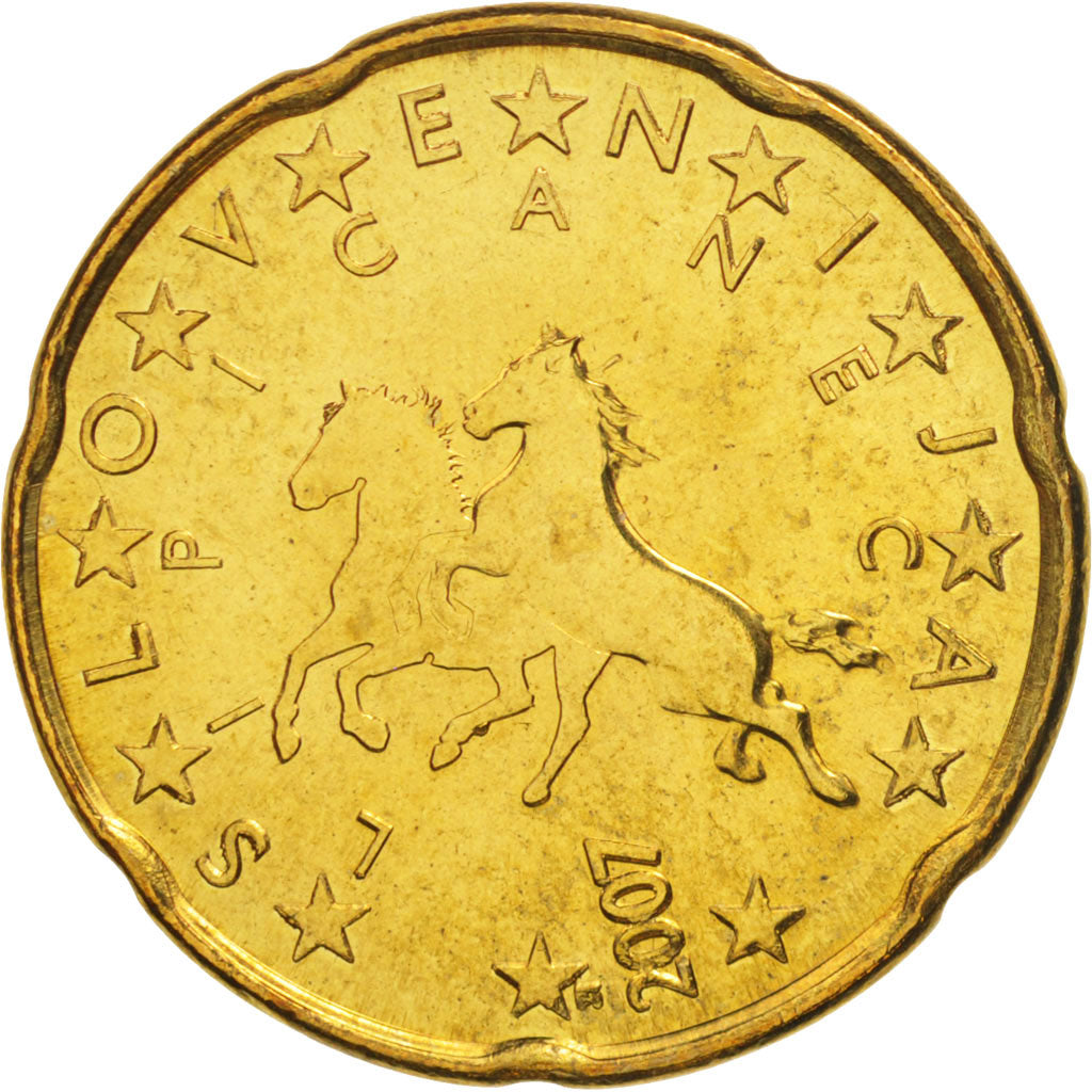 Slovenia, 20 Euro Cent, 2007, SPL+, Ottone, KM:72