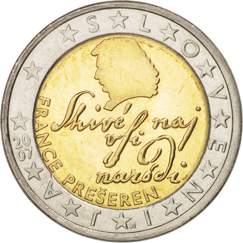 Slovenia, 2 Euro, 2007, MS(64), Bi-Metallic, KM:75
