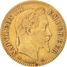 France, Napoleon III, 10 Francs, 1864, Paris, EF(40-45), Gold, KM:800.1