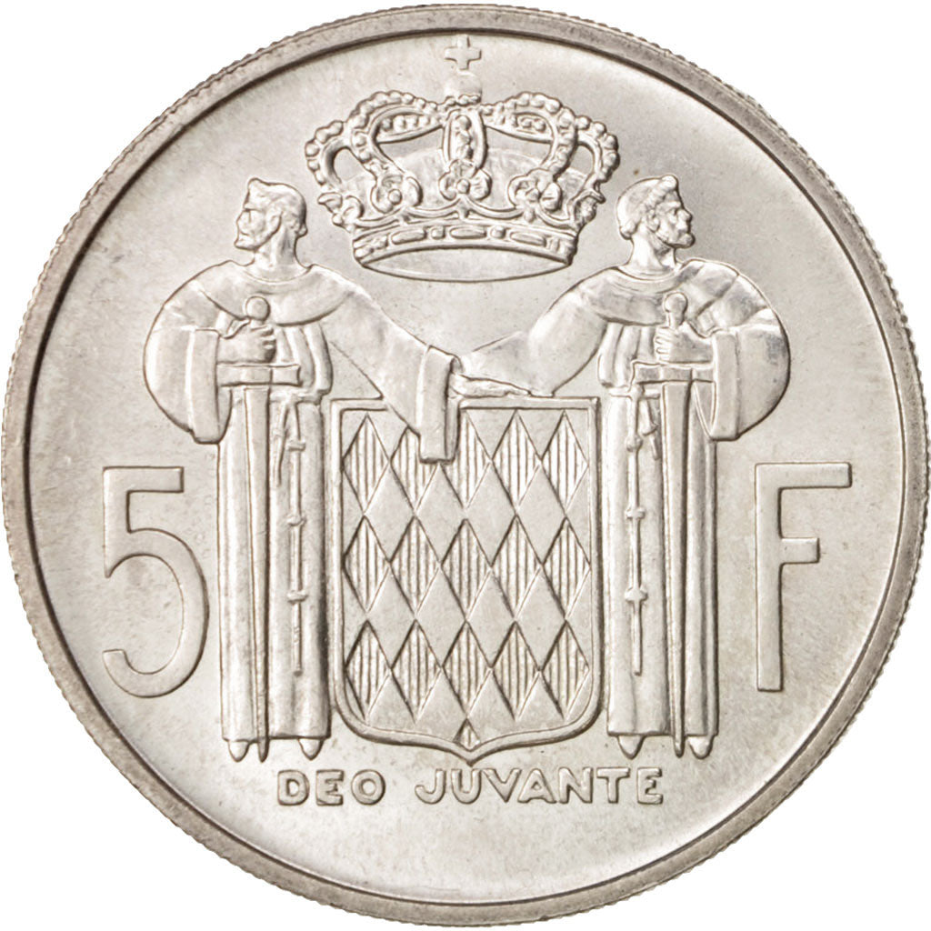 Coin, Monaco, Rainier III, 5 Francs, 1966, MS(64), Silver, KM:141